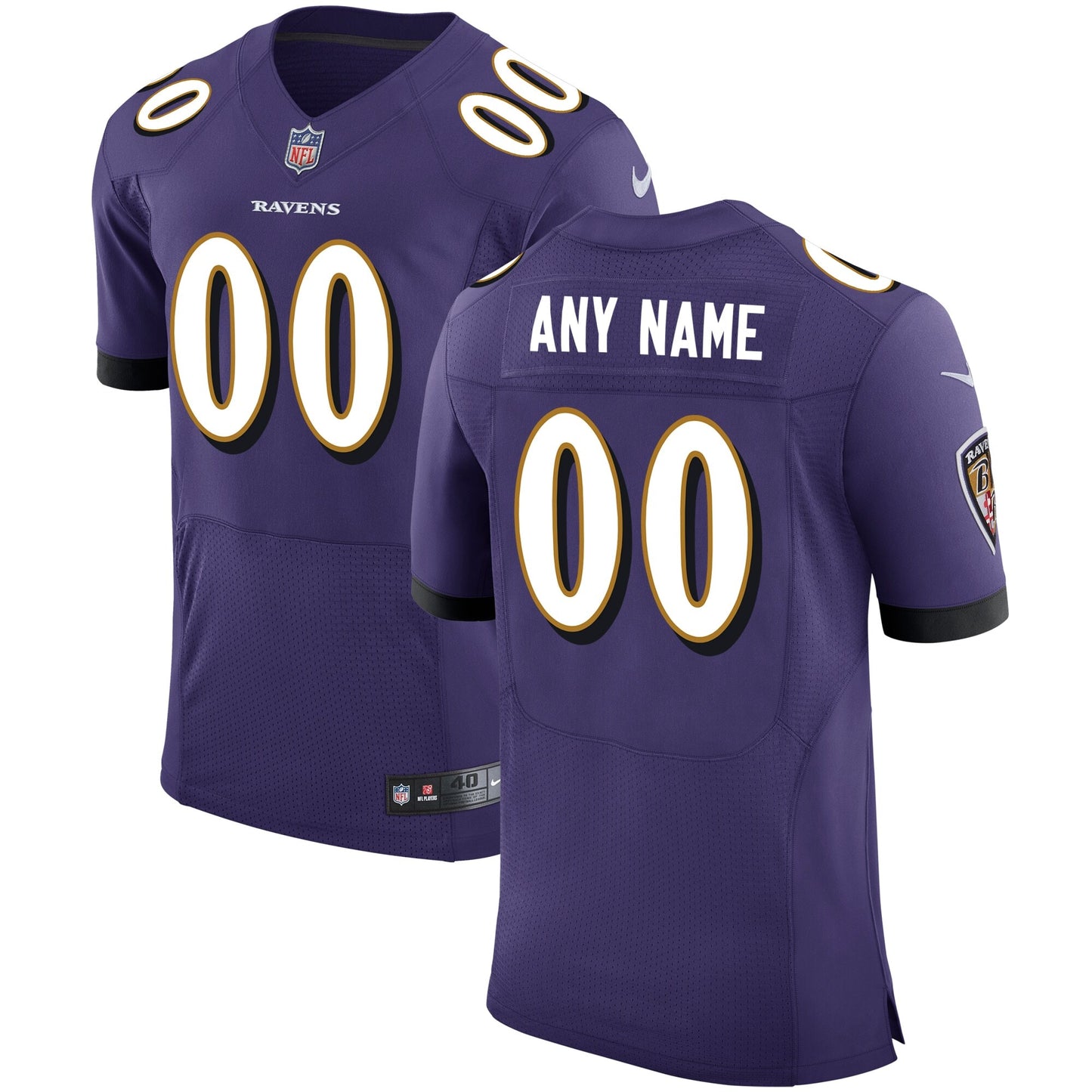 Baltimore Ravens Nike Speed Machine Custom Elite Jersey - Purple