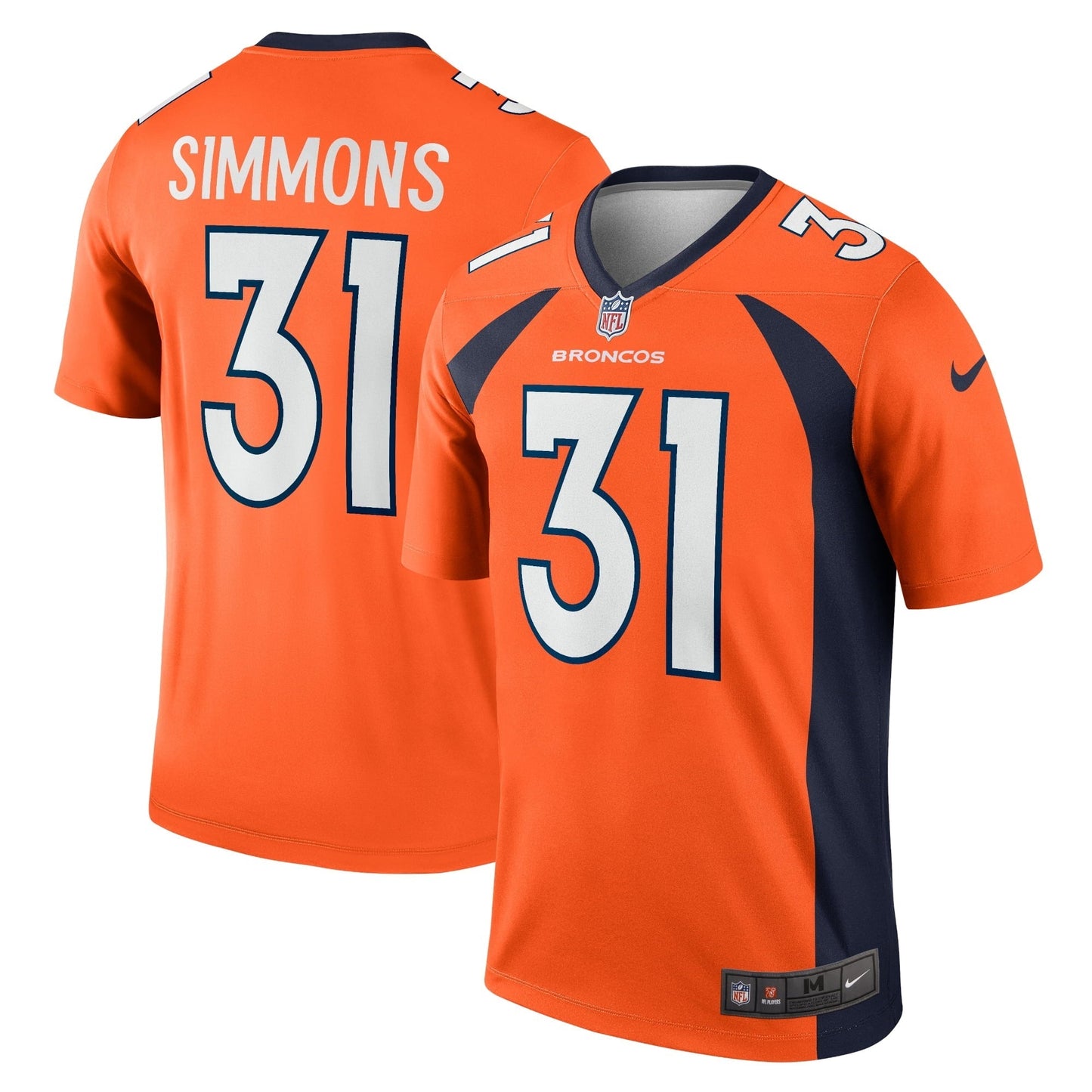 Men's Nike Justin Simmons Orange Denver Broncos Legend Jersey