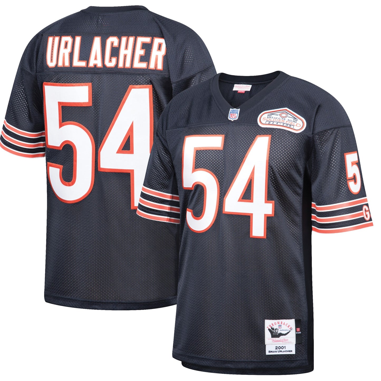 Brian Urlacher Chicago Bears Mitchell & Ness 2001 Authentic Retired Player Jersey - Navy