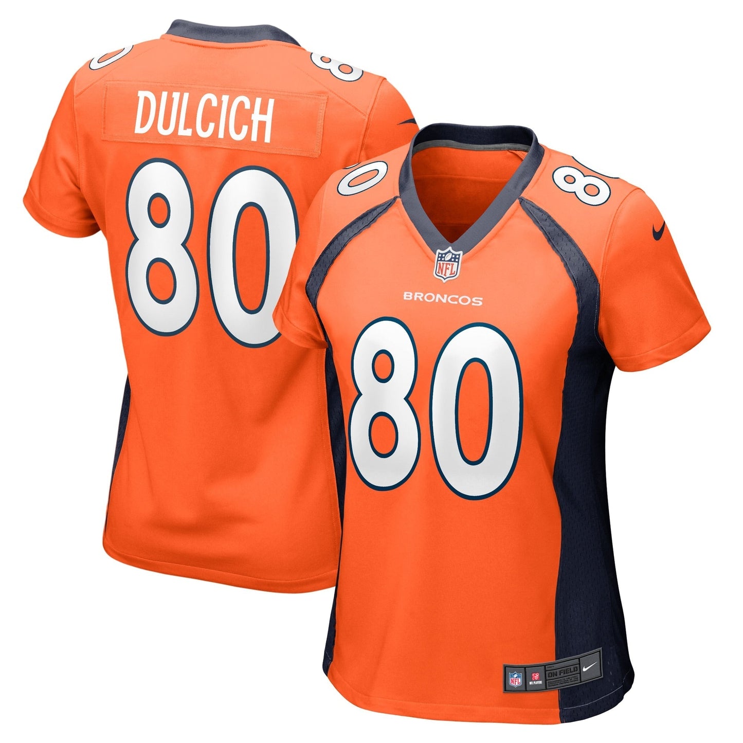 Women's Nike Greg Dulcich Orange Denver Broncos Game Player Jersey