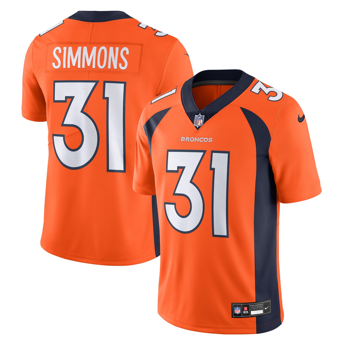 Justin Simmons Denver Broncos Nike  Vapor Untouchable Limited Jersey - Orange