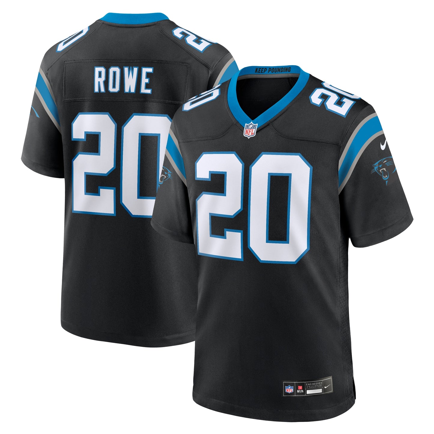 Eric Rowe Carolina Panthers Nike Team Game Jersey - Black