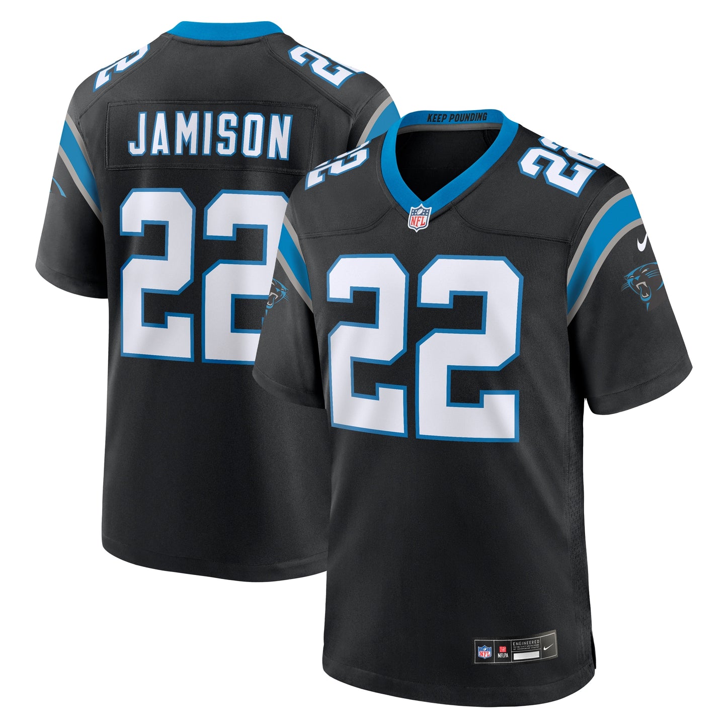 D'Shawn Jamison Carolina Panthers Nike Team Game Jersey -  Black