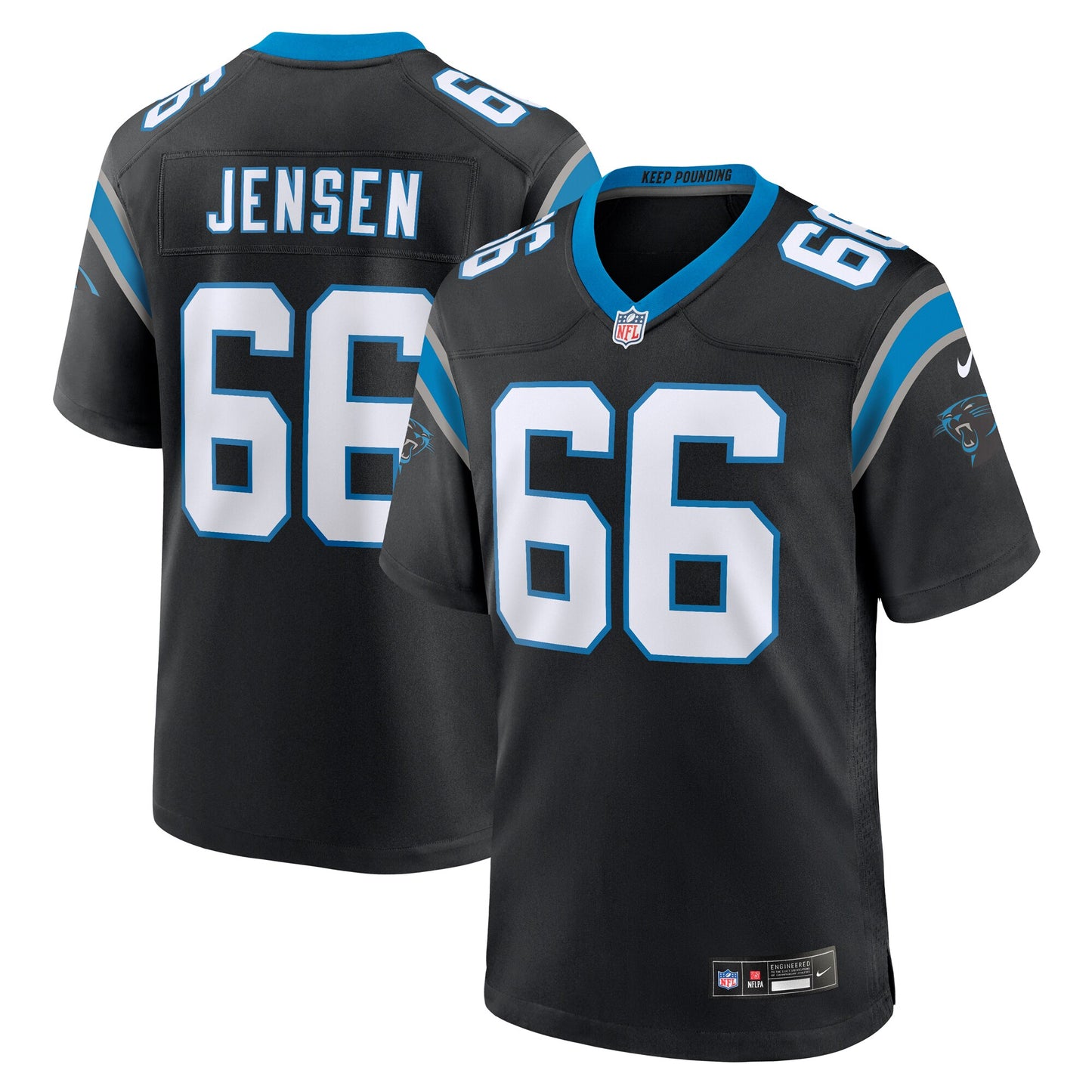 Nash Jensen Carolina Panthers Nike Team Game Jersey -  Black